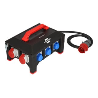 Brennenstuhl Professional Multiprise en caoutchouc BSV 5 / Multiprise CEE (2m câble H07RN-F 5G6,0, 1xCEE 400V/32A, 2xCEE 400V/16A, 6x prise de terre 230V, Fabriqué en Allemagne)
