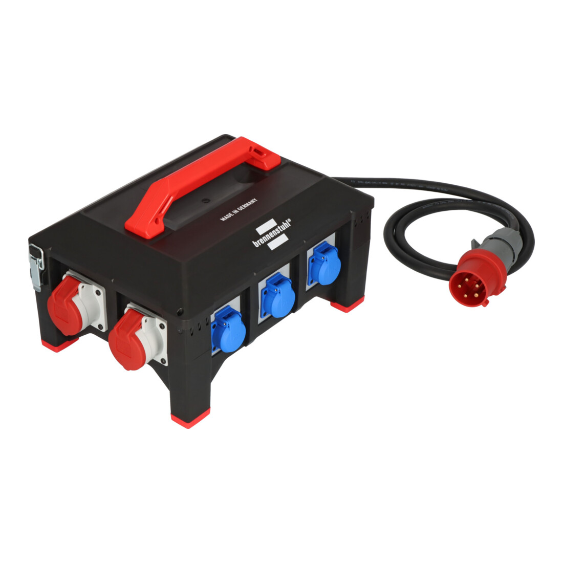 Brennenstuhl Professional Rubber bouwstroomverdeler BSV 5-32A FI Type B 2m H07RN-F 5G6,0 1xCEE32A+2x16A,6x230V