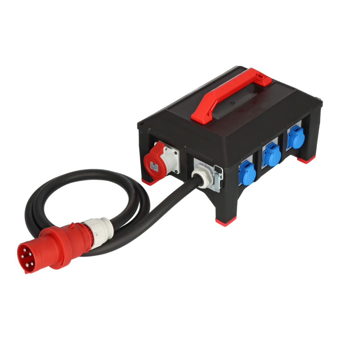Brennenstuhl Professional Rubber bouwstroomverdeler BSV 5-63A FI Type B 2m H07RN-F 5G16,0 1xCEE32A+2x16A,6x230V