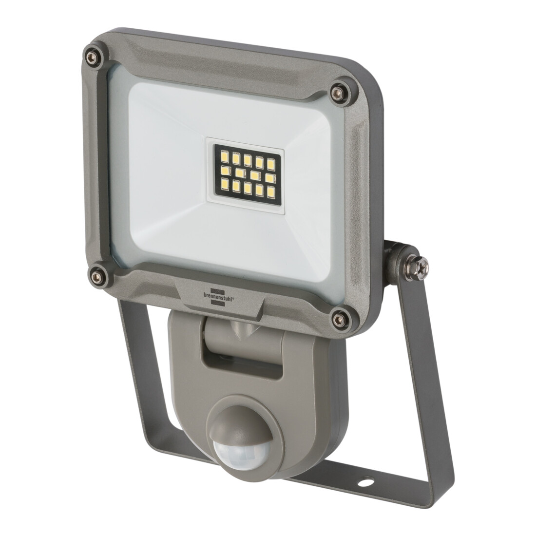 Brennenstuhl Projecteur à LED JARO 1050 P (10W, 980lm, 6500K, IP54, projecteur extérieur pour montage mural avec détecteur de mouvement, en aluminium)