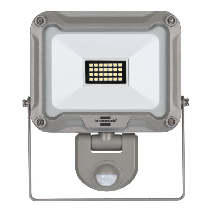 Brennenstuhl Projecteur à LED JARO 2050 P (20W, 1950lm, 6500K, IP54 projecteur extérieur pour montage mural avec détecteur de mouvement, projecteur à LED en aluminium)