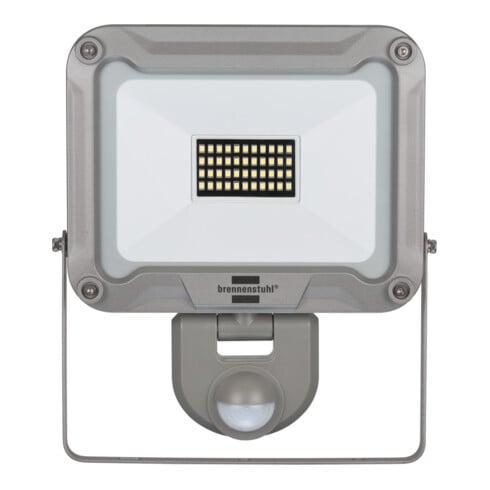 Brennenstuhl Projecteur à LED JARO 3050 P (30W, 2950lm, 6500K, IP54, projecteur à LED pour montage mural avec détecteur de mouvement, en aluminium)