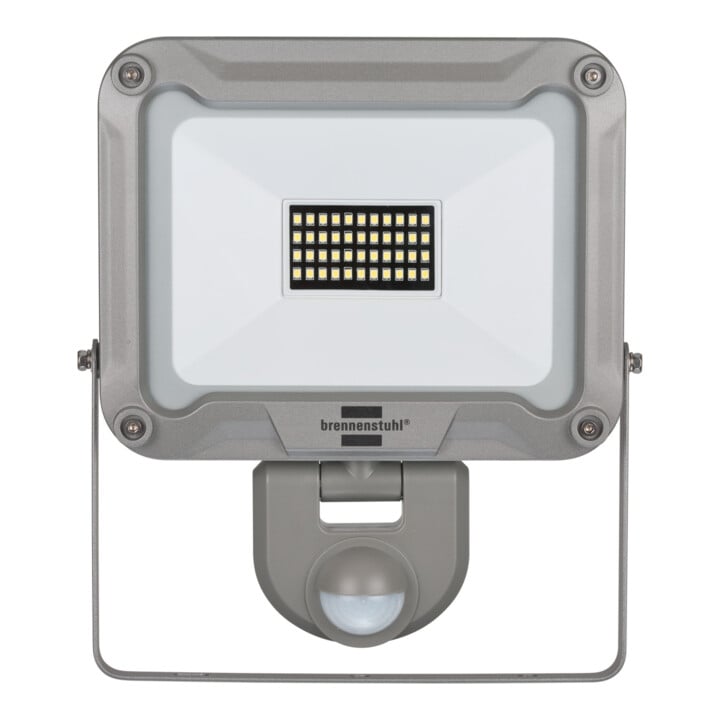 Brennenstuhl Projecteur à LED JARO 3050 P (30W, 2950lm, 6500K, IP54, projecteur à LED pour montage mural avec détecteur de mouvement, en aluminium)