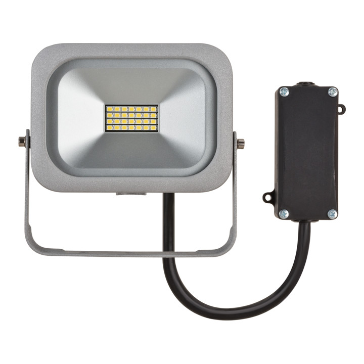 Brennenstuhl Projecteur LED compact slim 950 lumen (10W, IP54, 0,3m de câble), Argent
