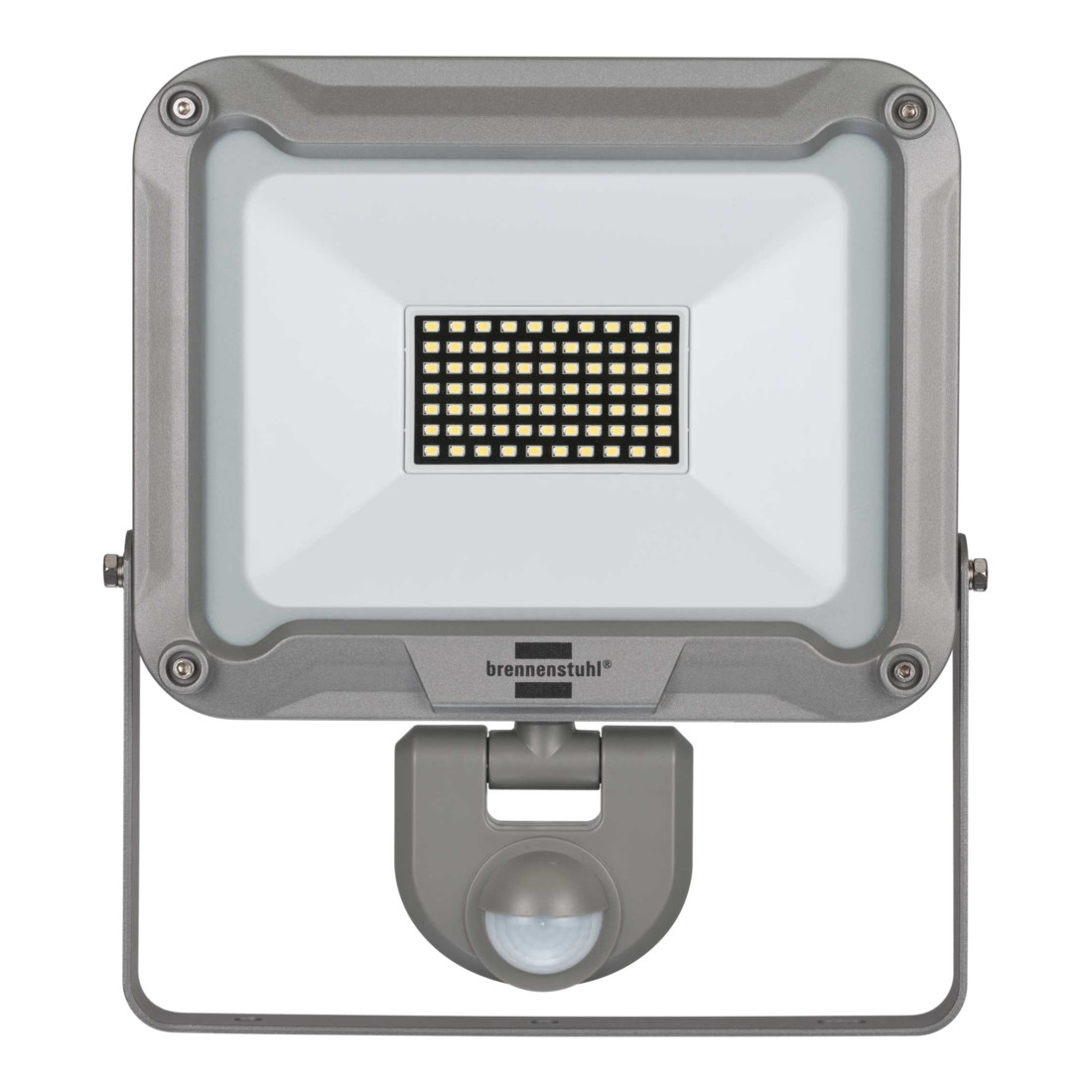 Brennenstuhl Projecteur LED JARO avec détecteur de mouvements infrarouge 4770 lumen (50W, IP44, portée 10m avec un secteur de capture jusqu'à 120°), Gris