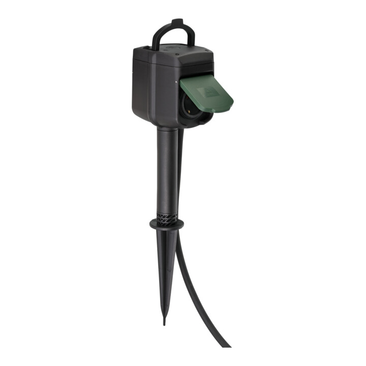 brennenstuhl®Connect WIFI Gartensteckdose mit Erdspieß und Montageplatte IP44 2-fach 3m H07RN-F3G1,5