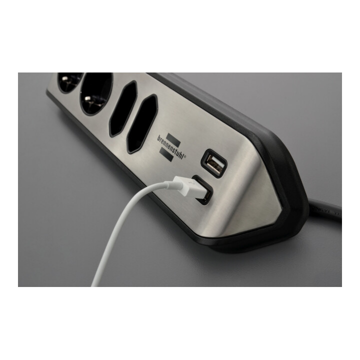 Brennenstuhl®estilo hoekstekkerdooslijst met USB-laadfunctie 2x veiligheidscontact, 2x Euro