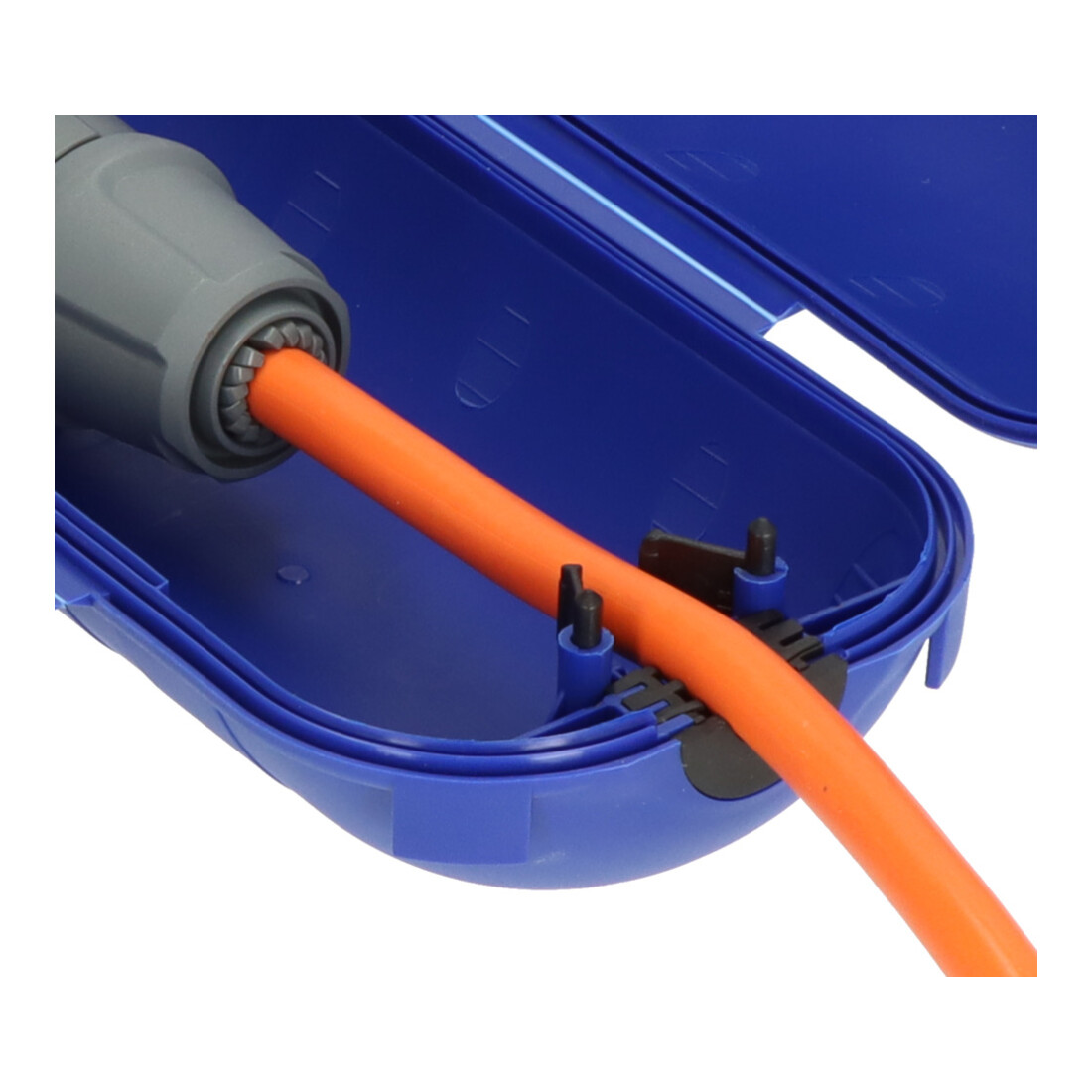Brennenstuhl Safebox CEE 230V / Schutzbox IP44 für Verlängerungskabel (Schutzkapsel für H07RN-3G2,5 Kabel im Außenbereich, Campingzubehör) blau