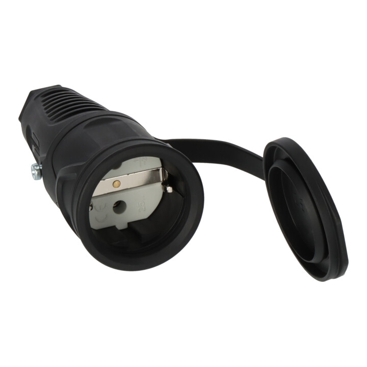 Brennenstuhl Schutzkontakt-Gummikupplung 230V/16A (Schuko Kupplung für den Außenbereich IP54, mit Schutzkappe)