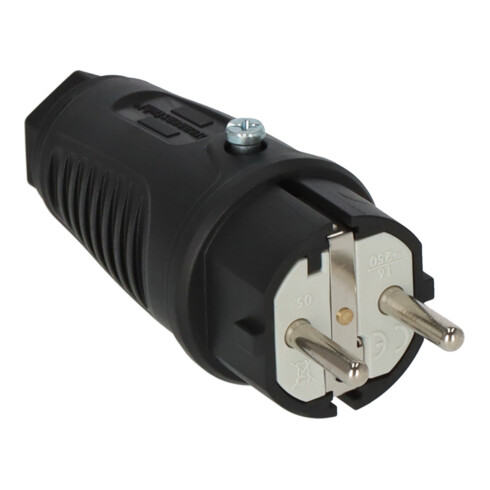 Brennenstuhl Schutzkontakt-Gummistecker 230V/16A (IP54, für den Außenbereich geeignet, ideal für den Anschluss eines Verlängerungskabel oder für die Reparatur eines beschädigten Kabels)