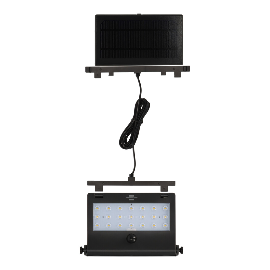 Brennenstuhl Solar LED Strahler SOL 1000 Pad / LED Wandleuchte für außen mit Bewegungsmelder (Solarlampe IP65, 1000lm, 4 verschiedene Licht Modi, Dämmerungssensor, inkl. Akku)