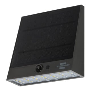 Brennenstuhl Solar LED Strahler SOL 1000 Plana / LED Wandleuchte für außen mit Bewegungsmelder (Solarlampe IP54, 1000lm,