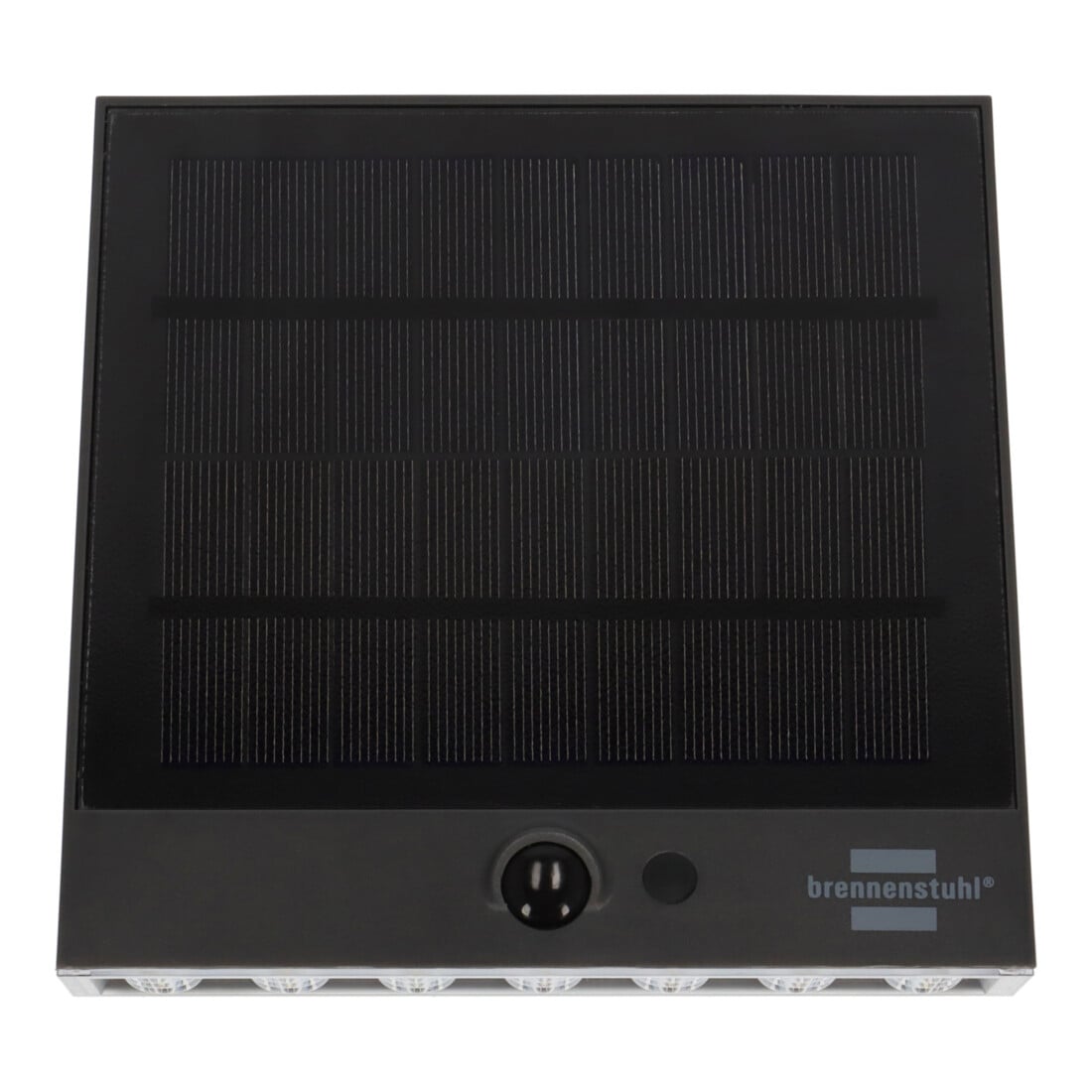Brennenstuhl Solar LED Strahler SOL 1000 Plana / LED Wandleuchte für außen mit Bewegungsmelder (Solarlampe IP54, 1000lm, 4 verschiedene Licht Modi, Dämmerungssensor, inkl. Akku)