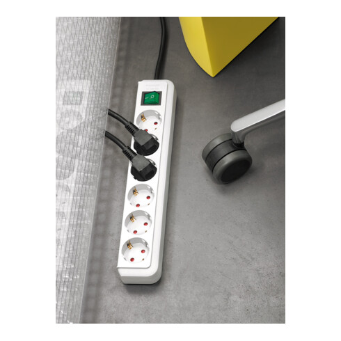 BRENNENSTUHL Std-Leiste 6F.45° weiss r ca.3m Kabel H05VV-F3G1,5. POS-Rei 1159520400