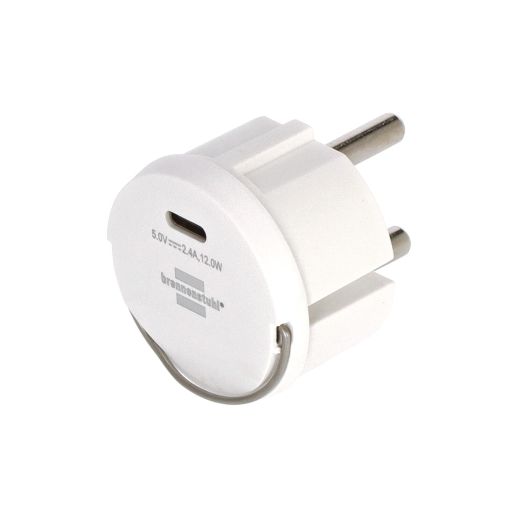Brennenstuhl Steckdosenadapter USB C, Steckdosennest, 2,4A, kompatibel mit IP44 Steckdosen und Kabeltrommeln