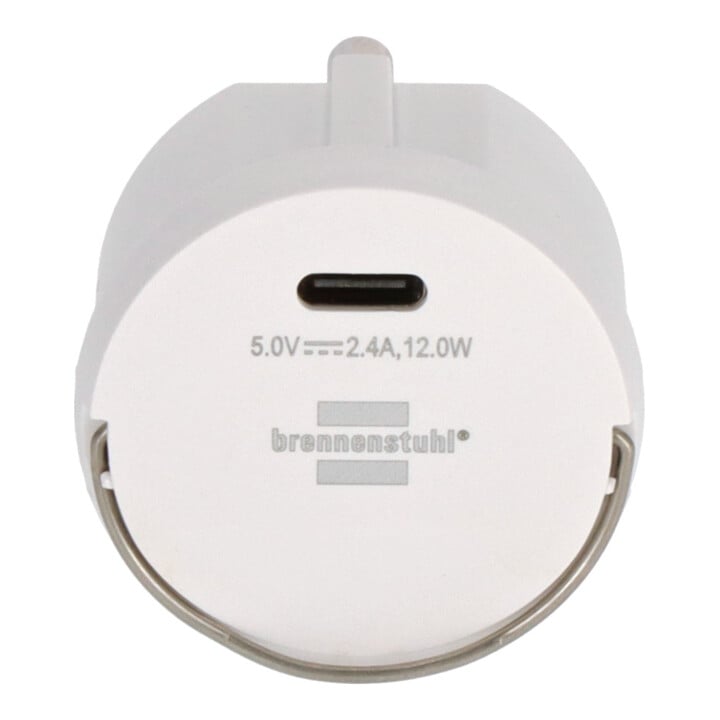 Brennenstuhl Steckdosenadapter USB C, Steckdosennest, 2,4A, kompatibel mit IP44 Steckdosen und Kabeltrommeln