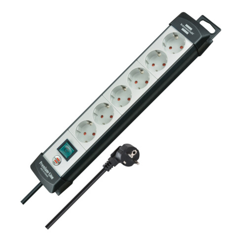 BRENNENSTUHL Steckdosenleiste 6-fach  1951560100 Premium-Line  schwarz/lichtgrau 3m 1951560100