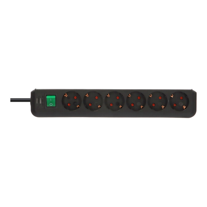 BRENNENSTUHL Steckdosenleiste 6F.45° schw.m 1159500400 ca.3m Kabel H05VV-F3G1,5. POS-Reit 1159500400