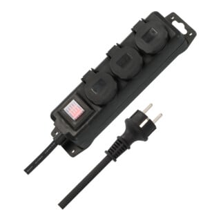 Brennenstuhl Stekkerdoos IP44 3-voudig (buitenstekker met schakelaar, 2m kabel, zelfsluitende kleppen)