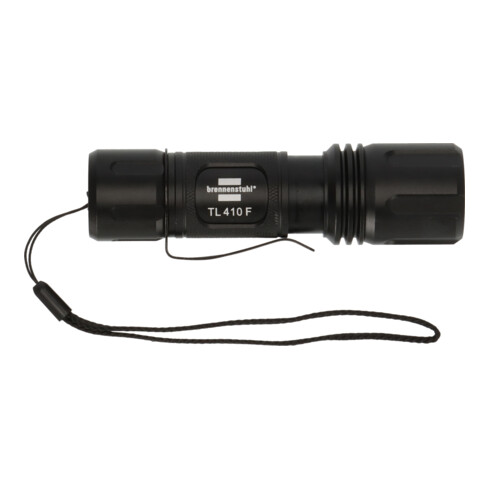 Brennenstuhl Taschenlampe LED LuxPremium TL 410 F/Handlampe mit heller CREE-LED (350lm, bis zu 34h Leuchtdauer, 136m Leuchtweite, fremdkörper- und spritzwassergeschützt IP44)