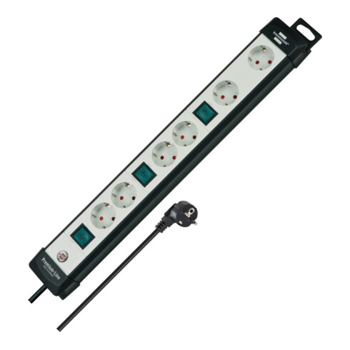 Brennenstuhl Technik Steckdosenleiste 1951560600 Premium-Line schwarz/lichtgrau 3m 1951560600