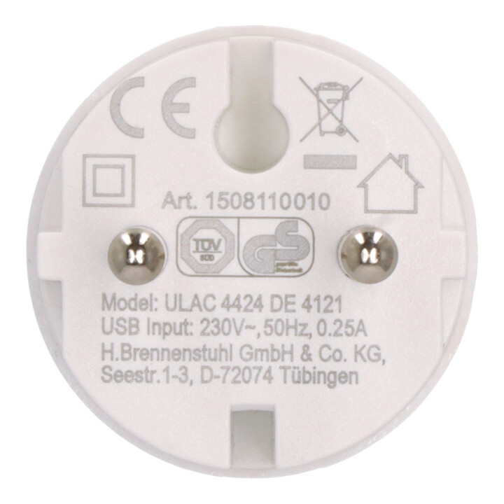 Brennenstuhl USB C stekkeradapter, stopcontactunit, 2,4A, compatibel met IP44 stopcontacten en haspels
