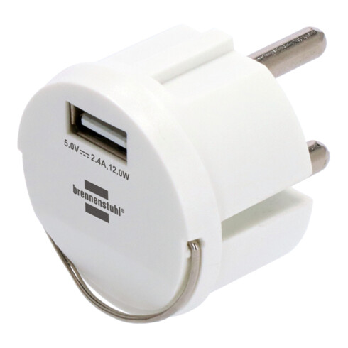 Brennenstuhl USB Steckdosenadapter (USB Ladegerät zum Einstecken in ein Steckdosennest, 2,4A, kompatibel mit IP44 Steckdosen und Kabeltrommeln von Brennenstuhl, flaches Design)