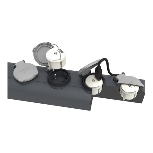 Brennenstuhl USB Steckdosenadapter (USB Ladegerät zum Einstecken in ein Steckdosennest, 2,4A, kompatibel mit IP44 Steckdosen und Kabeltrommeln von Brennenstuhl, flaches Design)