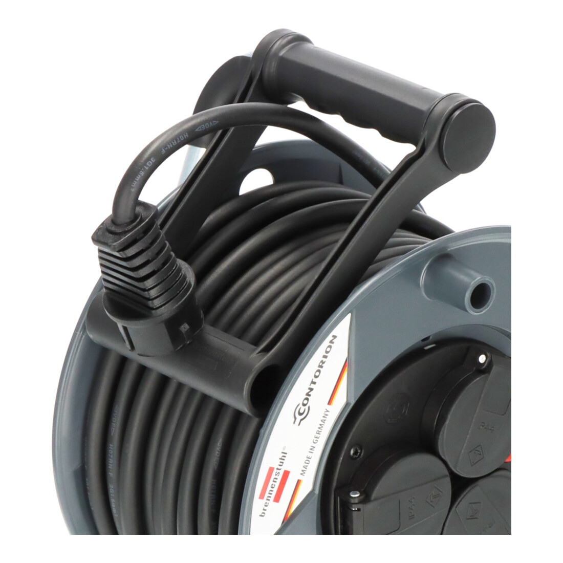 Brennenstuhl x Contorion Kabeltrommel 25m IP44 ( 3 Schutzkontakt-Steckdosen, Baustelleneinsatz, Made in Germany)
