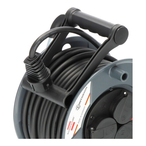 Brennenstuhl x Contorion Kabeltrommel 25m IP44 ( 3 Schutzkontakt-Steckdosen, Baustelleneinsatz, Made in Germany)