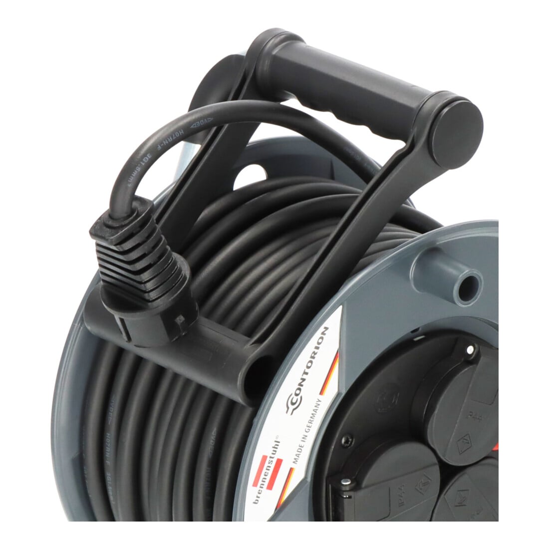 Brennenstuhl x Contorion Kabeltrommel 25m IP44 ( 3 Schutzkontakt-Steckdosen, Baustelleneinsatz, Made in Germany)