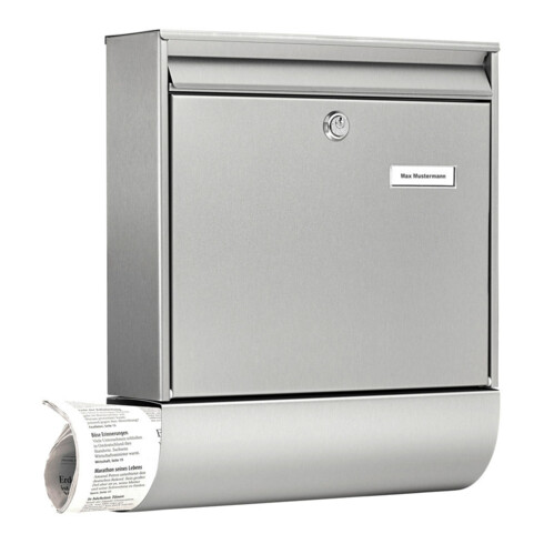 Briefkasten Borkum-Set 38770 Ni H.422mm B.362mm T.100mm VA DIN C4 BURG-WÄCHTER