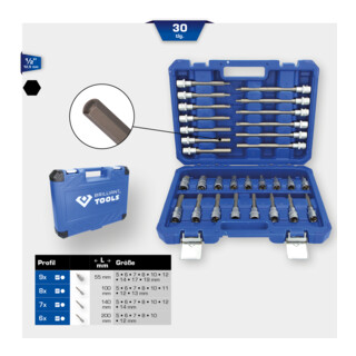 Brilliant Tools 1/2" dopsleutelset, 30-dlg, inbusprofiel