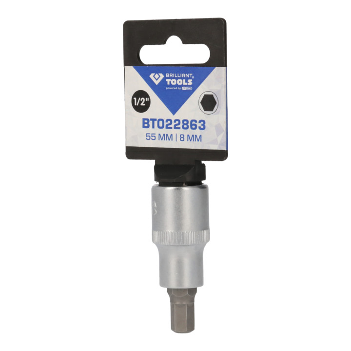 Brilliant Tools 1/2 inch Inbussleutel Bitdop, 55 mm lang, 8 mm