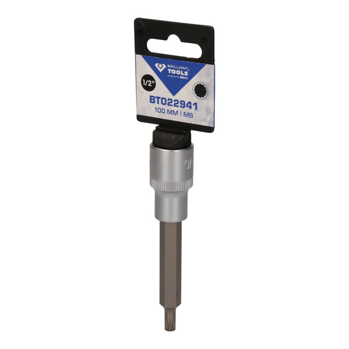 Brilliant Tools 1/2 inch Vielzahn-bitdop, 100 mm lang, M6