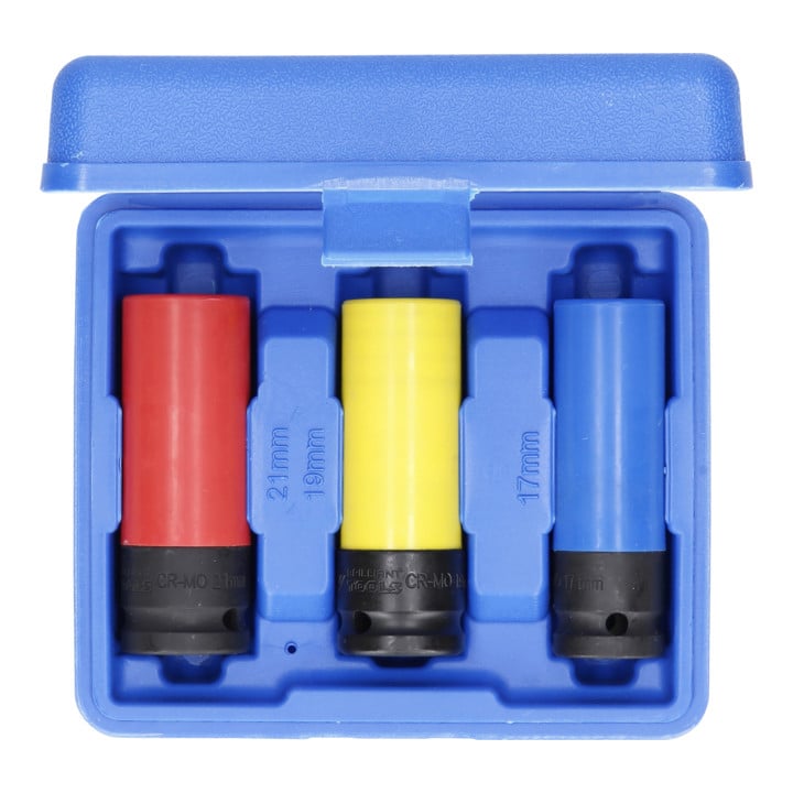 Brilliant Tools 1/2" Kit de douilles à chocs pour jantes aluminium, 17 / 19 / 21 mm, 3 pcs