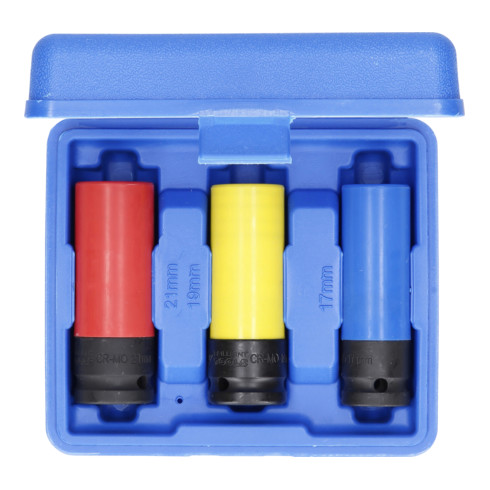 Brilliant Tools 1/2" Kit de douilles à chocs pour jantes aluminium, 17 / 19 / 21 mm, 3 pcs