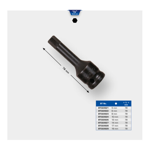 Brilliant Tools 1/2" Kracht-bitdop Inbus 8 mm