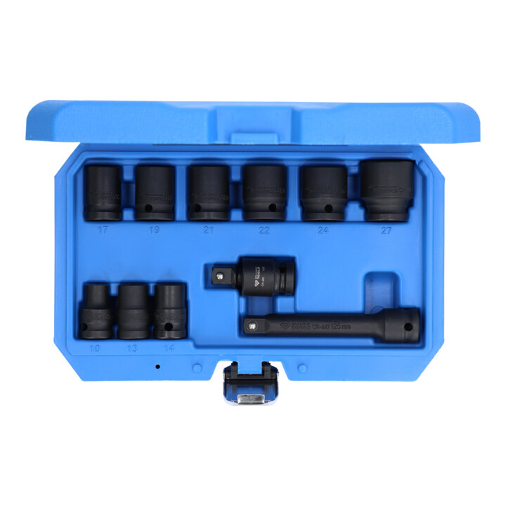 Brilliant Tools 1/2" Kracht-dopsleutelset, zeskant, 11-dlg, kort