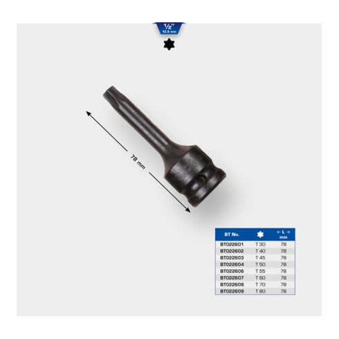 Brilliant Tools 1/2" krachtbitdopsleutel Torx T45