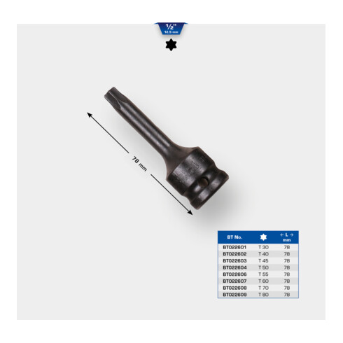 Brilliant Tools 1/2" krachtbitdopsleutel Torx T50