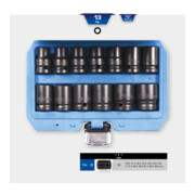 Brilliant Tools 1/2" Kraft-Stecknuss-Satz, Sechskant, 13-tlg, kurz