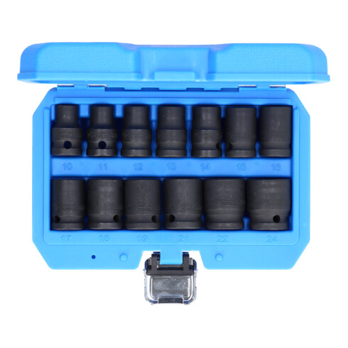 Brilliant Tools 1/2" Kraft-Stecknuss-Satz, Sechskant, 13-tlg, kurz