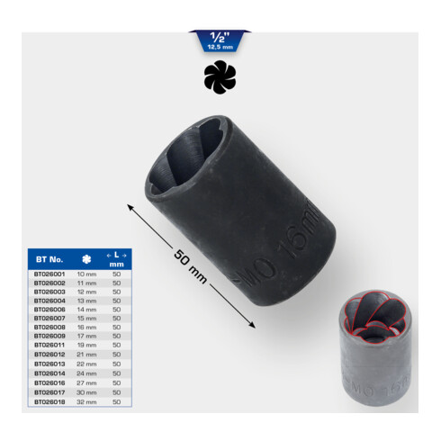 Brilliant Tools 1/2" Spiral-Profil-Stecknuss 10 mm