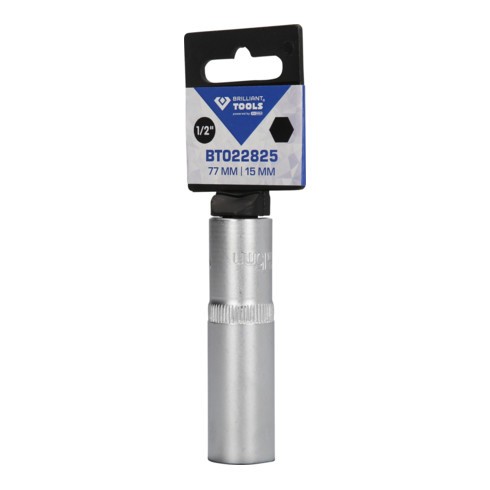 Brilliant Tools 1/2 inch zeskantdop, lange uitvoering