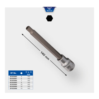 Brilliant Tools 1/2 Zoll Innensechskant Bit-Stecknuss, 140 mm lang, 14 mm