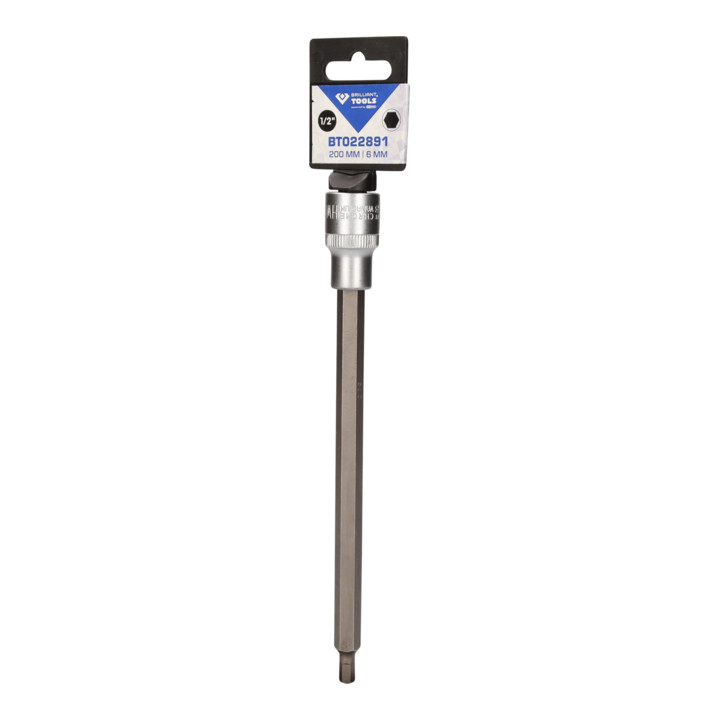 Brilliant Tools 1/2 Zoll Innensechskant Bit-Stecknuss, 200 mm lang, 6 mm