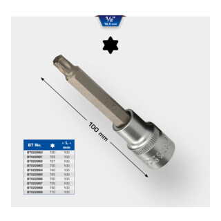 Brilliant Tools 1/2 Zoll Torx-Bit-Stecknuss, 100 mm lang, T27