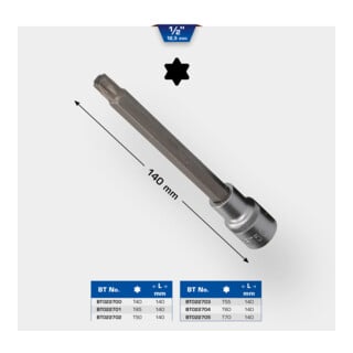 Brilliant Tools 1/2 Zoll Torx-Bit-Stecknuss, 140 mm lang, T55