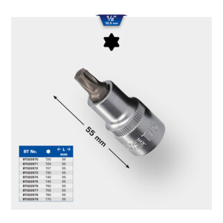 Brilliant Tools 1/2 Zoll Torx-Bit-Stecknuss, 55 mm lang, T20